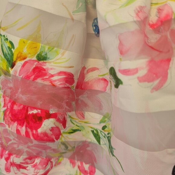 Wonder Nation Toddler Floral Sundress 18Mo Layered Petticoat White Pink Poly - Picture 8 of 11